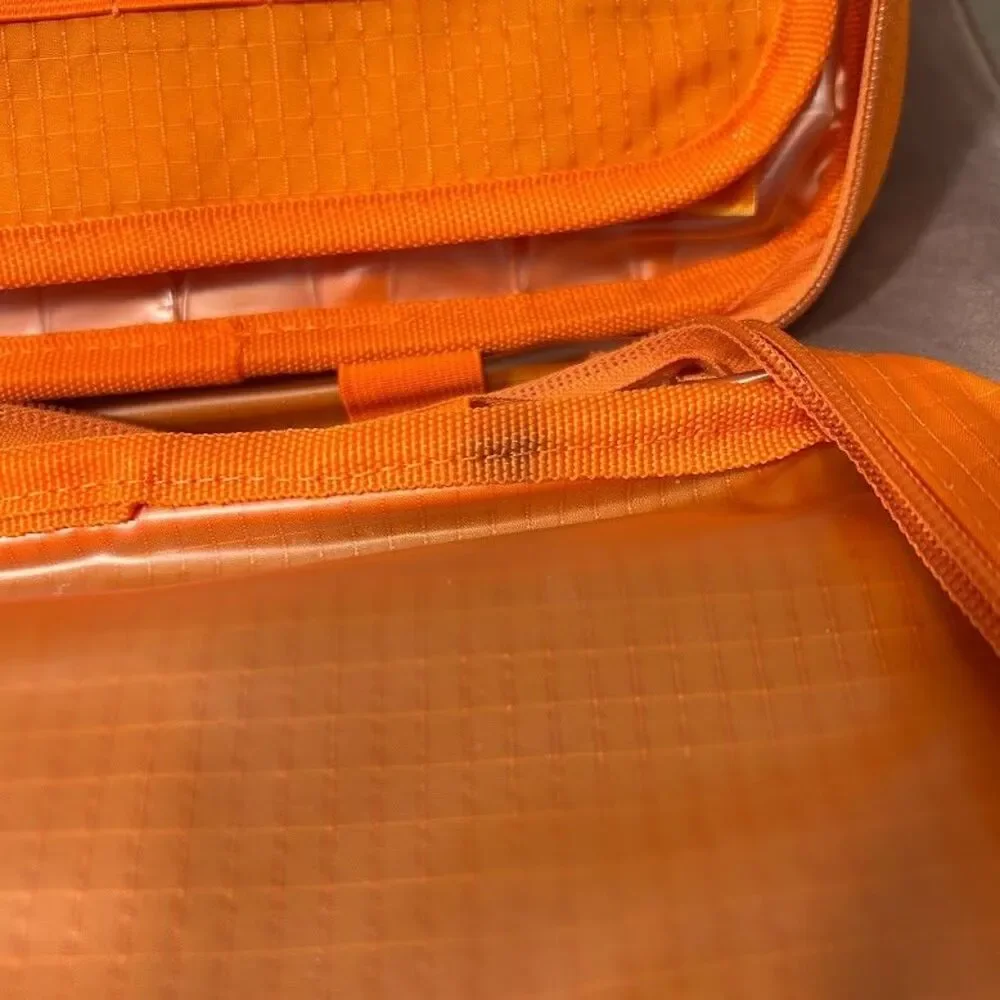 Baggallini Orange Ripstop Hanging Toiletry Bag Travel Makeup Organizer Case Hook